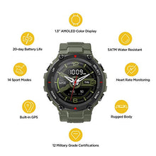 Load image into Gallery viewer, Amazfit T-Rex Smart Watch with GPS, Military Outdoor Sports Watch for Men,20-Day Battery Life, 1.3'' AMOLED Display,5 ATM Water Resistant, 14-Sports Modes, Heart Rate Sleep Monitor, Army Green
