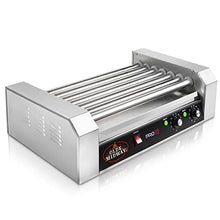 Load image into Gallery viewer, Olde Midway Electric 18 Hot Dog 7 Roller Grill Cooker Machine 900-Watt - Commercial Grade
