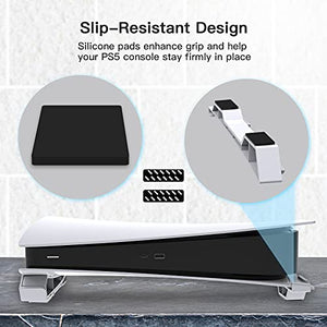 NexiGo PS5 Accessories Horizontal Stand, [Minimalist Design], PS5 Base Stand, Compatible with Playstation 5 Disc & Digital Editions, White