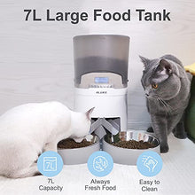 Load image into Gallery viewer, Automatic Cat Feeder, ALUKE 7L Pet Feeder Food Dispenser for Two Cats and Dogs, Two-Way Splitter and Double Bowls with Portion Control, Voice Recorder and Programmable Timer Feeder for up to 6 Meals
