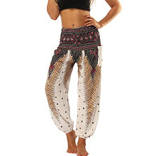 Load image into Gallery viewer, Lu's Chic Women's Boho Pants Harem Smocked Waist Yoga Hippie Palazzo Summer Beach Pants Pattern1 One Size
