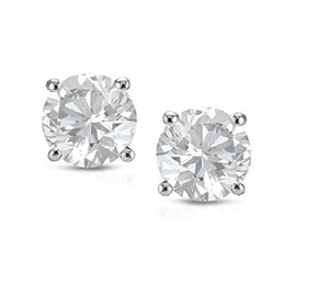 PARIKHS Round Diamond stud Plus Quality Screw Back 14K White Gold (0.25 ctw)