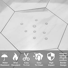 Load image into Gallery viewer, AULIGET 72 Piece Hexagon Tile Peel and Stick Backsplash, White Marble Look Kitchen Backsplash Peel and Stick PVC Tiles (Polished)
