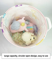Load image into Gallery viewer, QUEENLALA Large Storage Basket,Laundry Hamper/Bathroom/Home Decor/Collapsible Round Storage Bin,Boys and Girls Hamper/Boxes/Clothing（Pink Unicorn）
