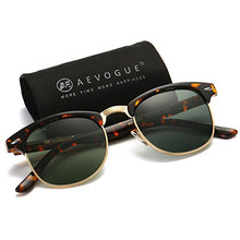 Load image into Gallery viewer, AEVOGUE Polarized Sunglasses Semi-Rimless Frame Brand Designer Classic AE0369 (Tortoise&amp;G15, 48)
