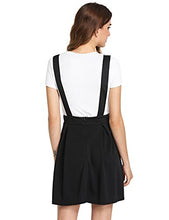 Load image into Gallery viewer, Romwe Women's Cute A Line Adjustable Straps Pleated Mini Overall Pinafore Dress Black XL
