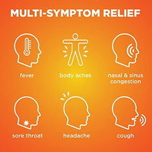 Load image into Gallery viewer, Amazon Basic Care Severe Cold &amp; Flu Relief, Green Tea &amp; Honey Lemon Flavors; Relieves Cough, Sore Throat Pain, Body Ache, Headache and Fever, 6 Count
