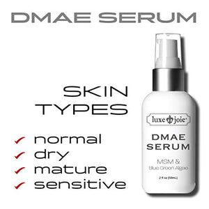 DMAE MSM Facial Serum 2 oz Lifts Tightens Plumps Firms For Dry Skin Reduce Wrinkles Lines Sagging Anti-Aging