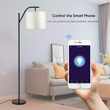 Load image into Gallery viewer, Floor lamp, Wellwerks Smart Light,- Classic Standing Industrial Arc Light with Lamp Shade, Modern Floor Lamp for Bedroom, Living Room, Study Room
