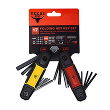 Load image into Gallery viewer, Texas Best Folding Metric and SAE Hex Keys | Metric and SAE Allen Wrench Set | Durable Construction | Heat Treatment S2 Finish | New Design | 2 Pack
