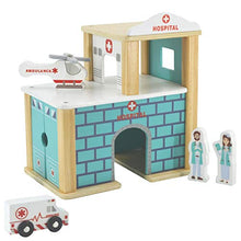 Load image into Gallery viewer, On Track USA Wooden Train Track Accessories Set for Toddler Kids, 15 Piece Set Including Police Station, Fire Station, Hospital, Helicopters, Rescue Vehicles, Emergency Responders

