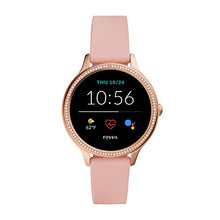 Load image into Gallery viewer, Fossil 42mm Gen 5E Stainless Steel and Silicone Touchscreen Smart Watch, Color: Rose Gold, Pink (Model: FTW6066)
