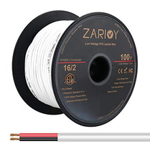 Load image into Gallery viewer, Zarivy 100 Feet 16 Gauge 2 Conductors Red Black Wire with Fire Resistant CL2 White Jacket, 16 AWG Electrical Hookup Wire LED Strips Extension Cord Cable for LED Ribbon Lamp Tape Lighting

