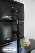 Load image into Gallery viewer, VIVO Dual Monitor Articulating Desk Mount Stand with Height Adjustment and Open VESA Plates for 2 LCD Screens up to 27 inches, Stacked Array, Black, STAND-V002R

