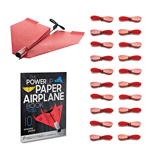 POWERUP 4.0 Smart Bundle - POWERUP 4.0 The Next-Generation Smartphone Controlled Paper Airplane Kit + Extra Propellers to Keep Your POWERUP 4.0 in Good Shape + PowerUp Awesome Paper Airplane Book
