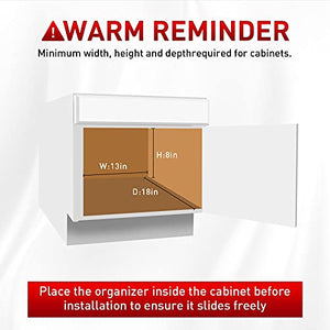 Pull Out Cabinet Organizer, Tksrn Heavy Duty Slide Out Pantry Shelves Sliding Drawer Storage For Kitchen, Bathroom, Home, 12.4" W x 16.5" D, Wire Frame, Chrome Finish