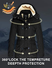 Load image into Gallery viewer, Wantdo Women&#39;s Warm Thickened Parka Jacket with Removable Hood Black, S
