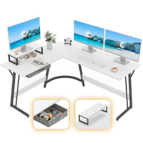 CubiCubi Modern L-Shaped Desk Computer Corner Desk, 59.1