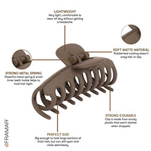Load image into Gallery viewer, FRAMAR Large Claw Clips For Thick Hair – Large Hair Clip For Thick Hair, Girls Hair Clips Claw, Big Hair Clips For Thin Hair, Hair Claws Clips For Hair, Matte Claw Clips, Neutral Hair Clips 4 Pack
