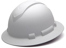 Load image into Gallery viewer, Pyramex Ridgeline Full Brim Hard Hat, 4-Point Ratchet Suspension, Matte White Graphite Pattern

