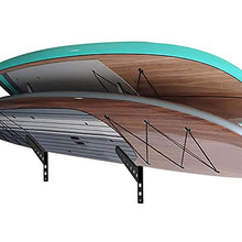 Load image into Gallery viewer, VEVOR Surfboard Rack, 2 Tiers Wakeboard Rack, 50lbs Capacity Surfboard Rack for Wall, Surfboard Wall Mount Holds 2 Boards, Adjustable Surfboard Wall Rack w/Steel Structure, Horizontal Surfboard Stand
