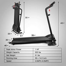 Load image into Gallery viewer, GYMAX Folding Treadmill, Electric Motorized Running Walking Machine with LCD Monitor &amp; Cup Holder, Portable Easy Assembly Treadmill for Home Office Apartment
