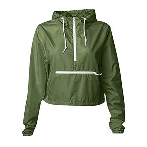 Load image into Gallery viewer, Beyoyo Women's Water Resistant Pullover Jacket Hooded Lightweight Quick Dry Outdoor Athletic Windbreaker Raincoat Hoodie Army Green