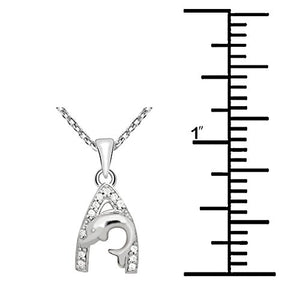Orchid Jewelry 0.22 Ct White Cubic Zirconia 925 Sterling Silver Chain Pendant Birthday Gifts For Women