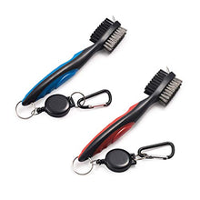 Load image into Gallery viewer, Xintan Tiger Pack of 2 Golf Club Brush Groove Cleaner with Retractable Zip-line and Aluminum Carabiner Cleaning Tools

