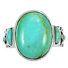 Load image into Gallery viewer, Sterling Silver Ring with Genuine Turquoise (SELECT color) (Turquoise, 11)
