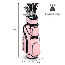 Load image into Gallery viewer, Tangkula Womens Golf Clubs Package Set 10 Pieces Right Hand, Includes 460cc Alloy Driver, 3# Fairway Wood, 4# Hybrid, 6#, 7#, 8#, 9# &amp; P# Irons, Free Putter, Golf Club Set (Pink)
