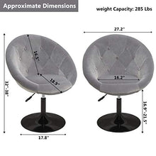 Load image into Gallery viewer, Duhome Velvet Accent Chairs, Lounge Chair Adjustable Modern Round Tufted Back Swivel Make-up Vanity Chair Light Grey
