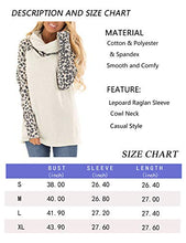Load image into Gallery viewer, Blivener Women's Casual Sweatshirts Long Sleeve Leopard Print Tops Cowl Neck Raglan Shirts White S
