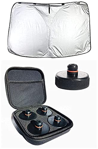 Chirano Front Windshield Sunshade & Lifting Jack Pad Specially Designed for Tesla Model 3/ Model Y