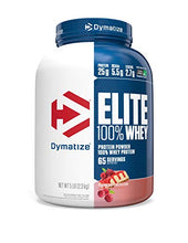 Load image into Gallery viewer, Dymatize Elite 100% Whey Protein Powder, 25g Protein, 5.5g BCAAs &amp; 2.7g L-Leucine, Use Pre or Post Workout, Quick Absorbing &amp; Fast Digesting, Raspberry Cheesecake, 5 Pound
