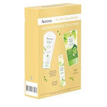 Load image into Gallery viewer, Aveeno Ultimate Radiance Collection Skincare Gift Set with Brightening Daily Face Scrub, Peel-Off Face Mask, and Infusion Drops, Evens Skin Tone for Softer, and Glowing Skin, 3 items
