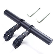 Load image into Gallery viewer, KANGBUKE Bike Handlebar Extender,Bicycle Handlebar Extension Aluminum Alloy Mount Holder Double Clamp Bike Bracket Bicycle Accessories for Flashlight Speedometer (Black)
