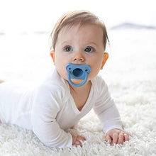 Load image into Gallery viewer, Dr. Brown’s HappyPaci 100% Silicone Pacifier 0-6m, BPA Free, White, Blue, Light Blue 3-Pack
