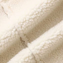 Load image into Gallery viewer, Womens Sherpa Jacket Teen Girls Winter Warm Coat Zip Up Solid Color Lapel Tops Soft Shacket Fleece Collar Plush Jacket Beige
