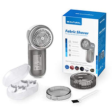 Load image into Gallery viewer, BEAUTURAL Fabric Shaver and Lint Remover, Sweater Defuzzer with 2-Speeds, 2 Replaceable Stainless Steel Blades, Battery Operated, Remove Clothes Fuzz, Lint Balls, Pills, Bobbles
