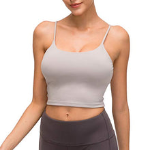 Load image into Gallery viewer, Lemedy Women Padded Sports Bra Fitness Workout Running Shirts Yoga Tank Top (S, Light Grey)
