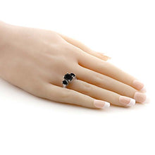 Load image into Gallery viewer, Gem Stone King 925 Sterling Silver Black Onyx 3-Stone Women&#39;s Ring (2.41 Cttw Oval, Available 5,6,7,8,9) (Size 6)
