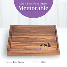 Load image into Gallery viewer, Straga - Engraved Cutting Boards for Personalized Gifts, Practical Wedding Gifts and Keepsakes, Customize Your Wood Board, Style and Design (Minimalist Script Corner Design No.920)
