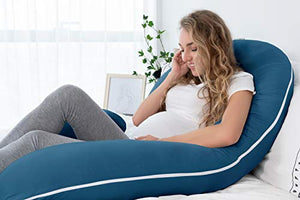 INSEN Pregnancy Body Pillow with Jersey Cover,C Shaped Full Body Pillow for Pregnant Women
