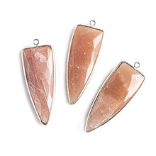 Load image into Gallery viewer, 42x16mm Silver .925 Bezel Buff Peach Moonstone Point 1 Ring Pendant 1 Piece
