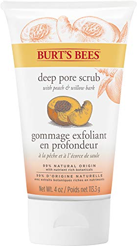 Burt's Bees Peach and Willow Bark Deep Pore Exfoliating Facial Scrub, Package May Vary, 4 Oz