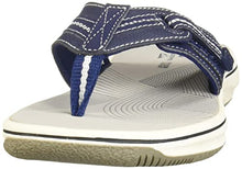 Load image into Gallery viewer, Clarks Women's Brinkley Jazz Flip Flop, Navy Synthetic, 8 M US
