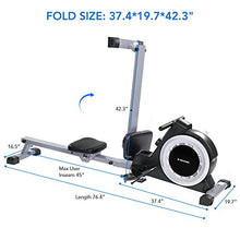 Load image into Gallery viewer, MaxKare Magnetic Rowing Machine Folding Exercise Rower 16-Level Tension Resistance Precise Display Panel with Storage Box Quite for Home Use
