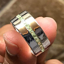Load image into Gallery viewer, Genuine 2ct Green Peridot 925 Solid Sterling Silver Men&#39;s Ring Size 7, 8
