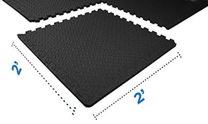 BalanceFrom Puzzle Exercise Mat with EVA Foam Interlocking Tiles (Black) (24 Peices Tiles)
